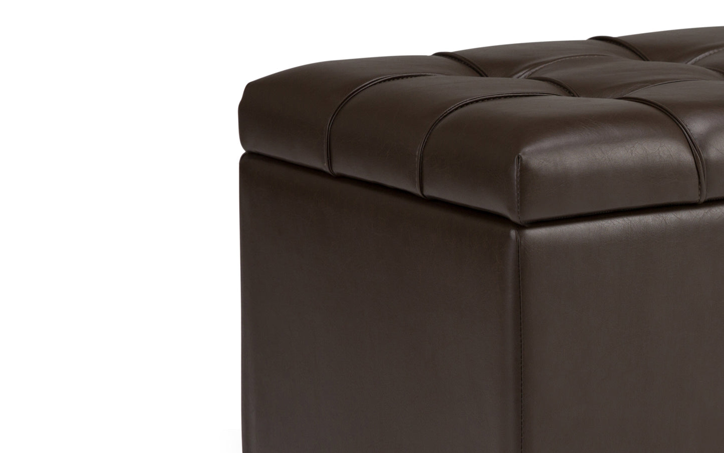 Sienna Storage Ottoman in Vegan Leather