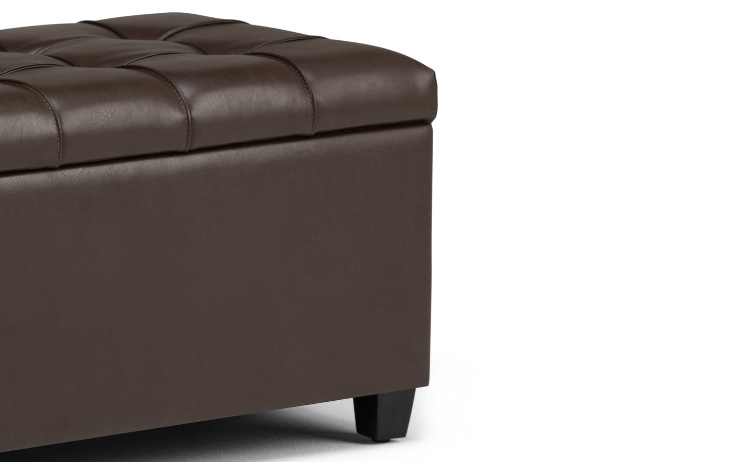 Sienna Storage Ottoman in Vegan Leather