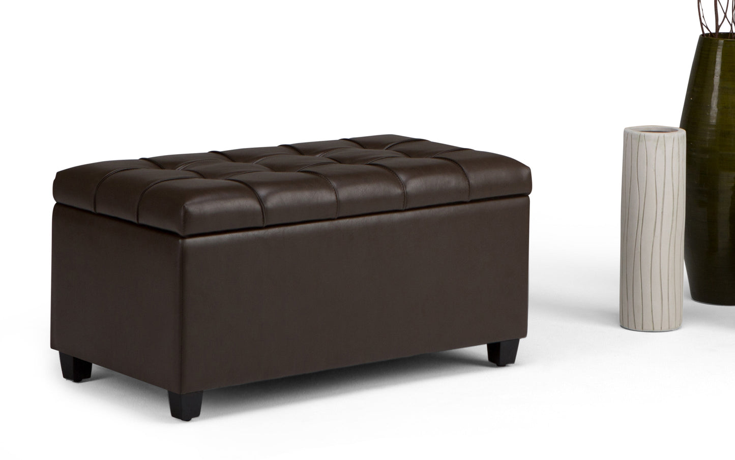 Sienna Storage Ottoman in Vegan Leather