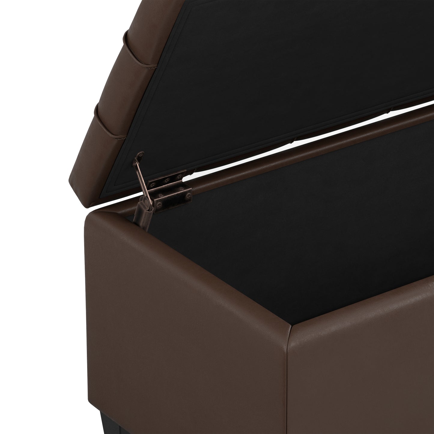 Chocolate Brown Vegan Leather | Sienna Storage Ottoman in Vegan Leather