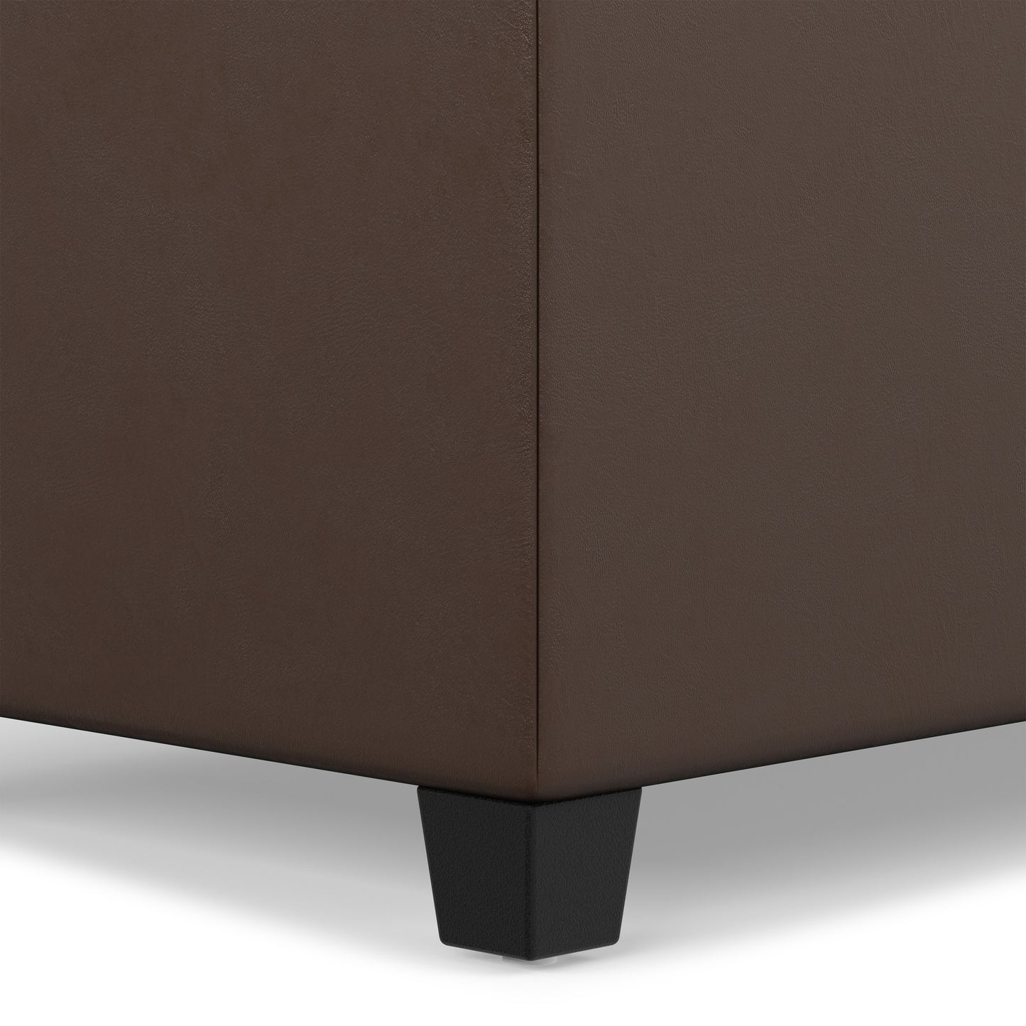 Chocolate Brown Vegan Leather | Sienna Storage Ottoman in Vegan Leather