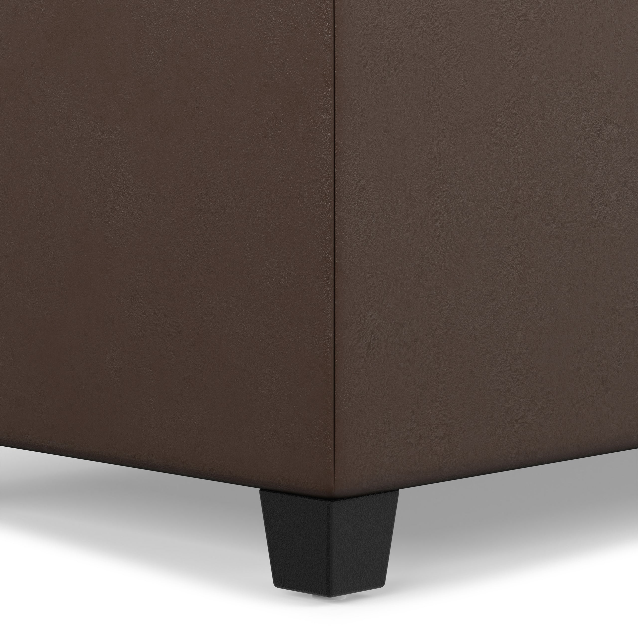 Chocolate Brown Vegan Leather | Sienna Storage Ottoman in Vegan Leather