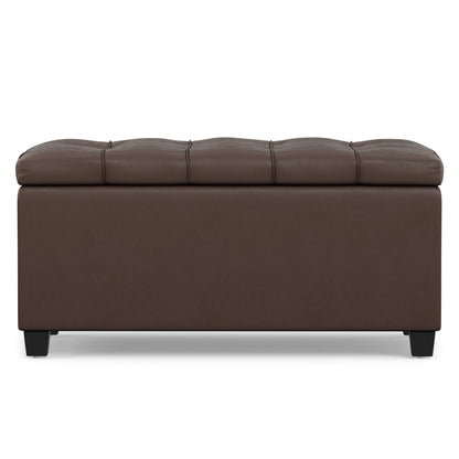 Chocolate Brown Vegan Leather | Sienna Storage Ottoman in Vegan Leather