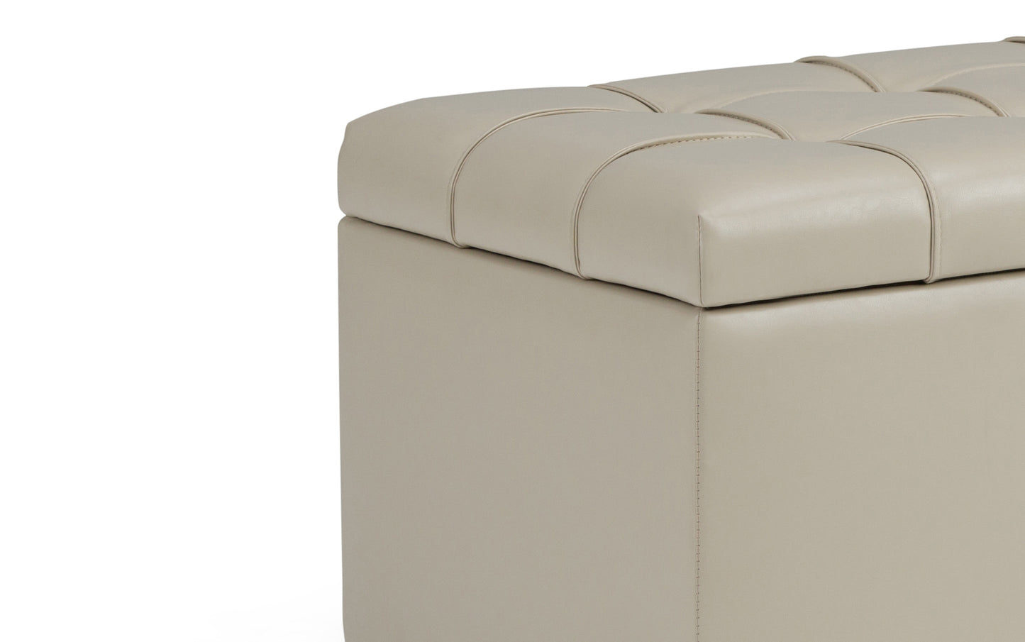 Sienna Storage Ottoman in Vegan Leather