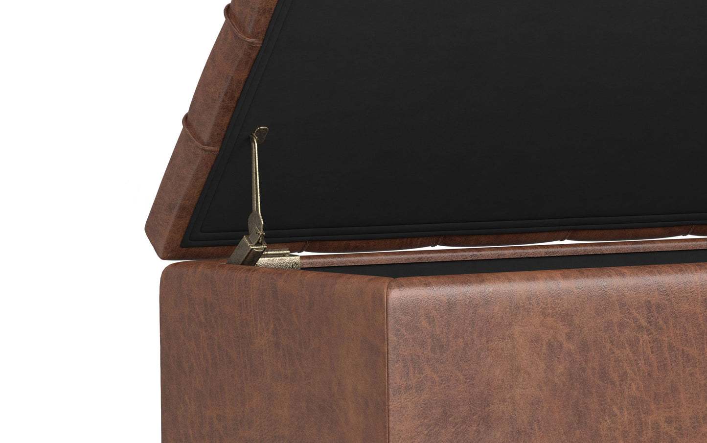 Sienna Storage Ottoman in Distressed Vegan Leather