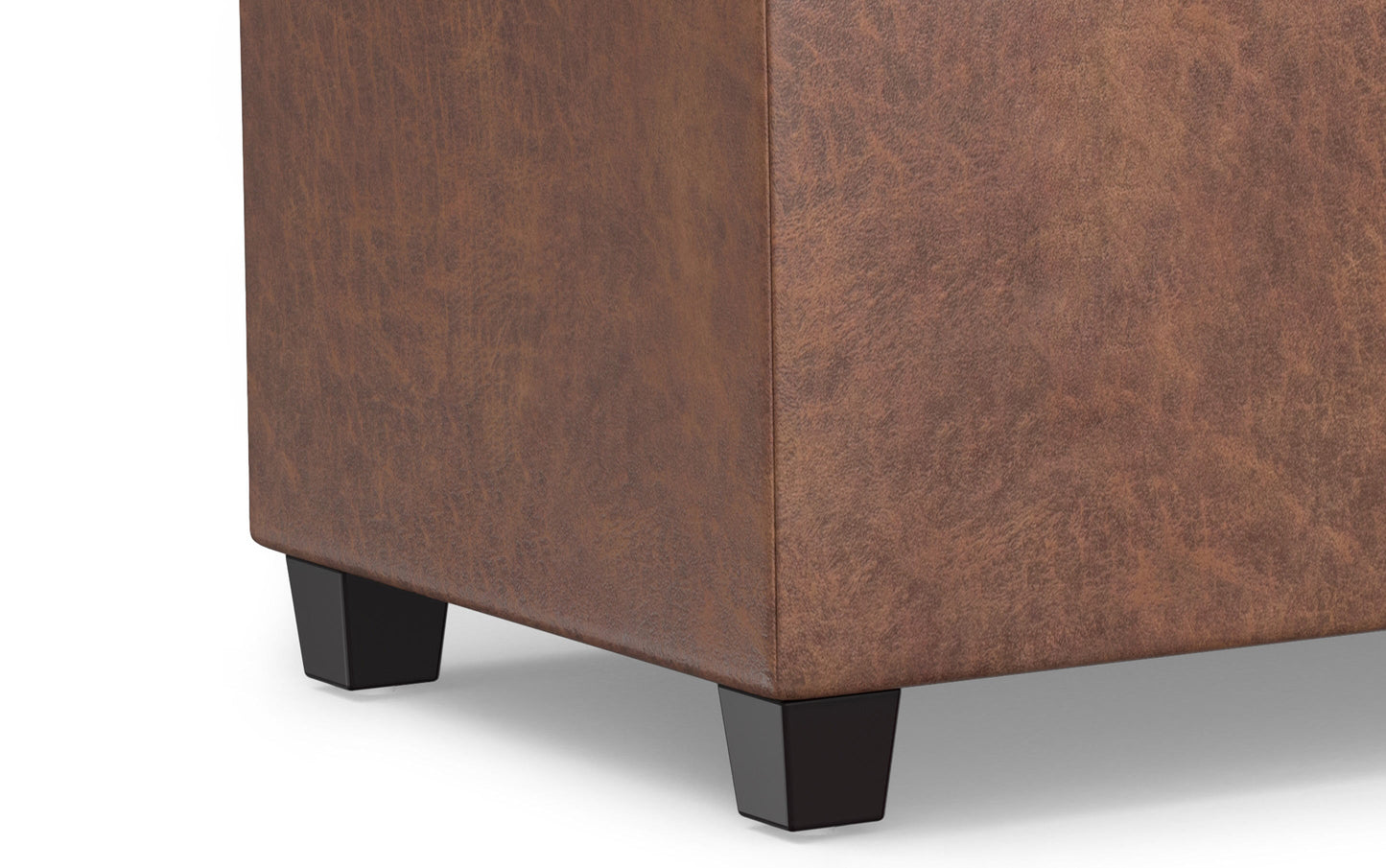 Sienna Storage Ottoman in Distressed Vegan Leather