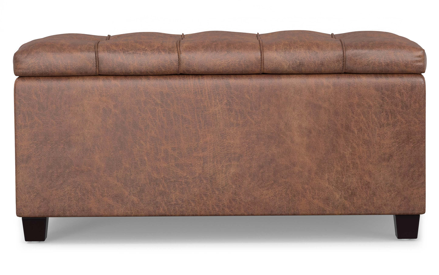 Sienna Storage Ottoman in Distressed Vegan Leather