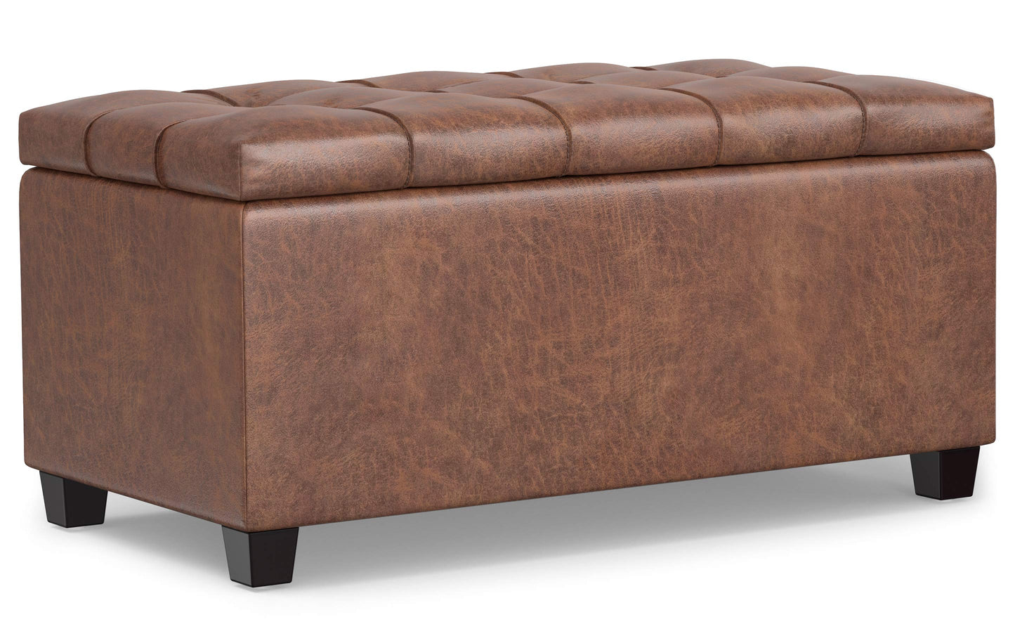Sienna Storage Ottoman in Distressed Vegan Leather