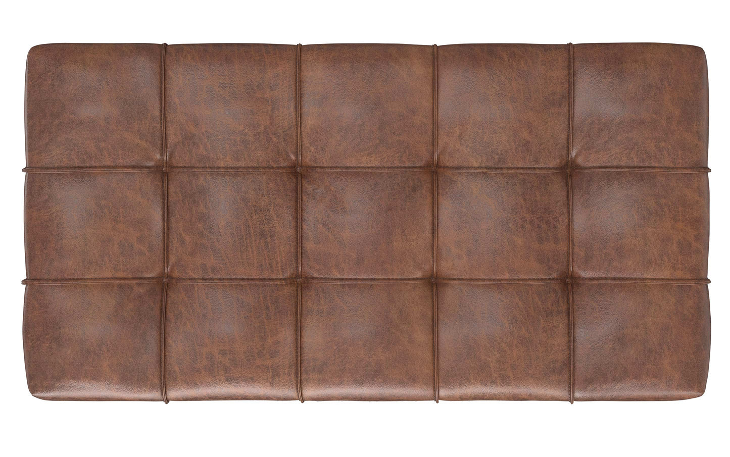 Sienna Storage Ottoman in Distressed Vegan Leather
