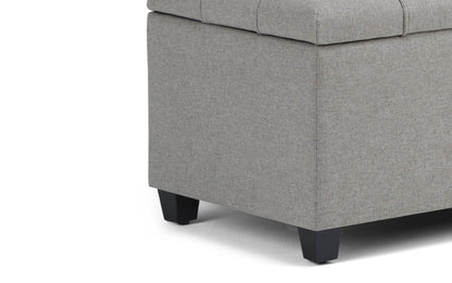 Dove Grey Linen Style Fabric | Sienna Storage Ottoman Bench