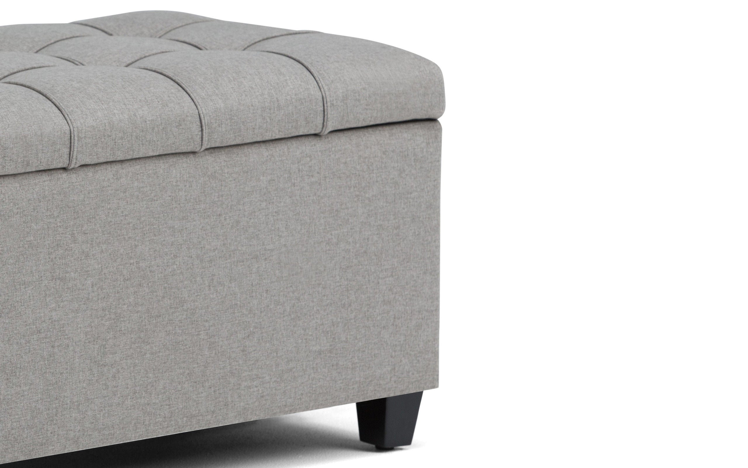Dove Grey Linen Style Fabric | Sienna Storage Ottoman Bench