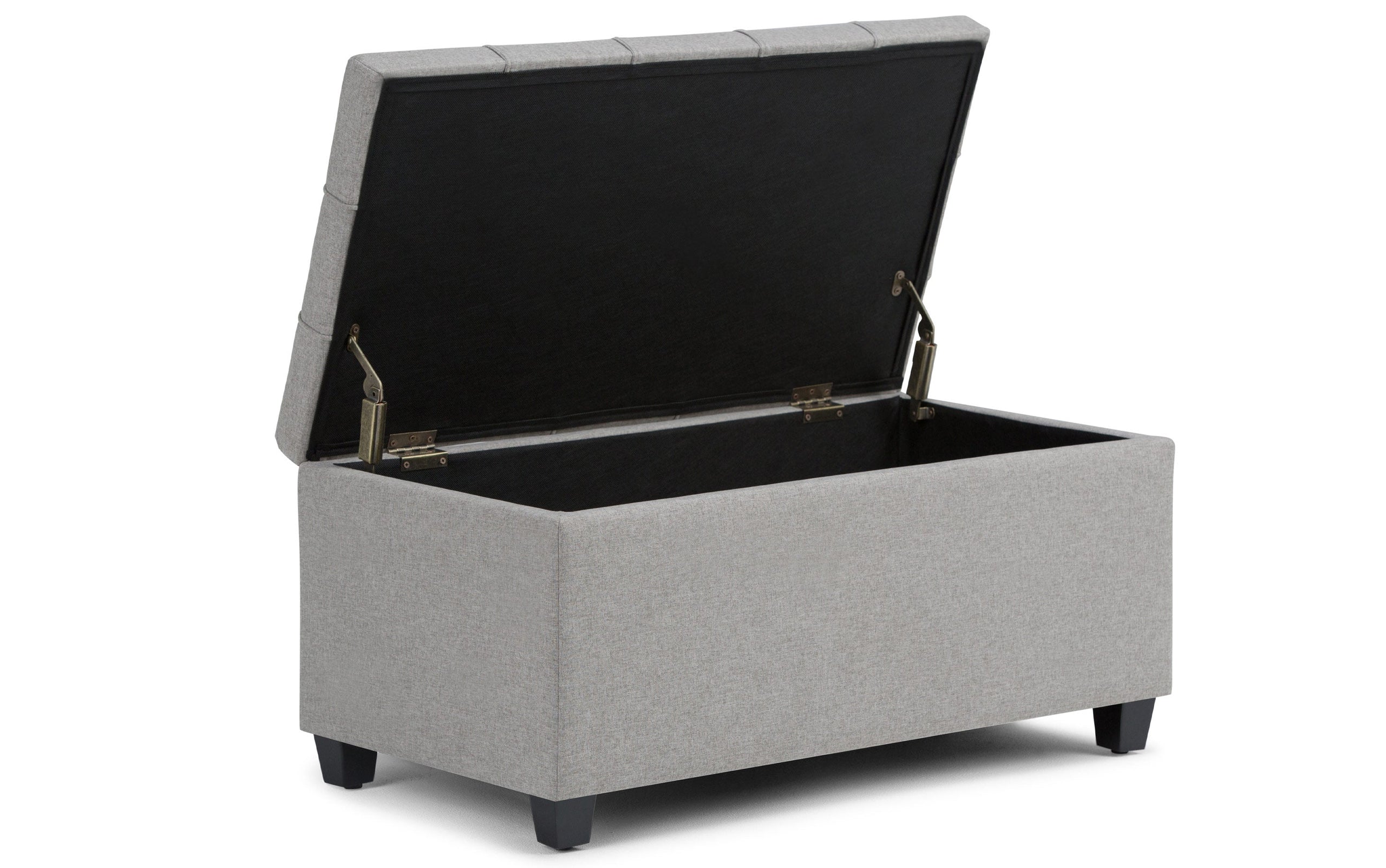 Dove Grey Linen Style Fabric | Sienna Storage Ottoman Bench