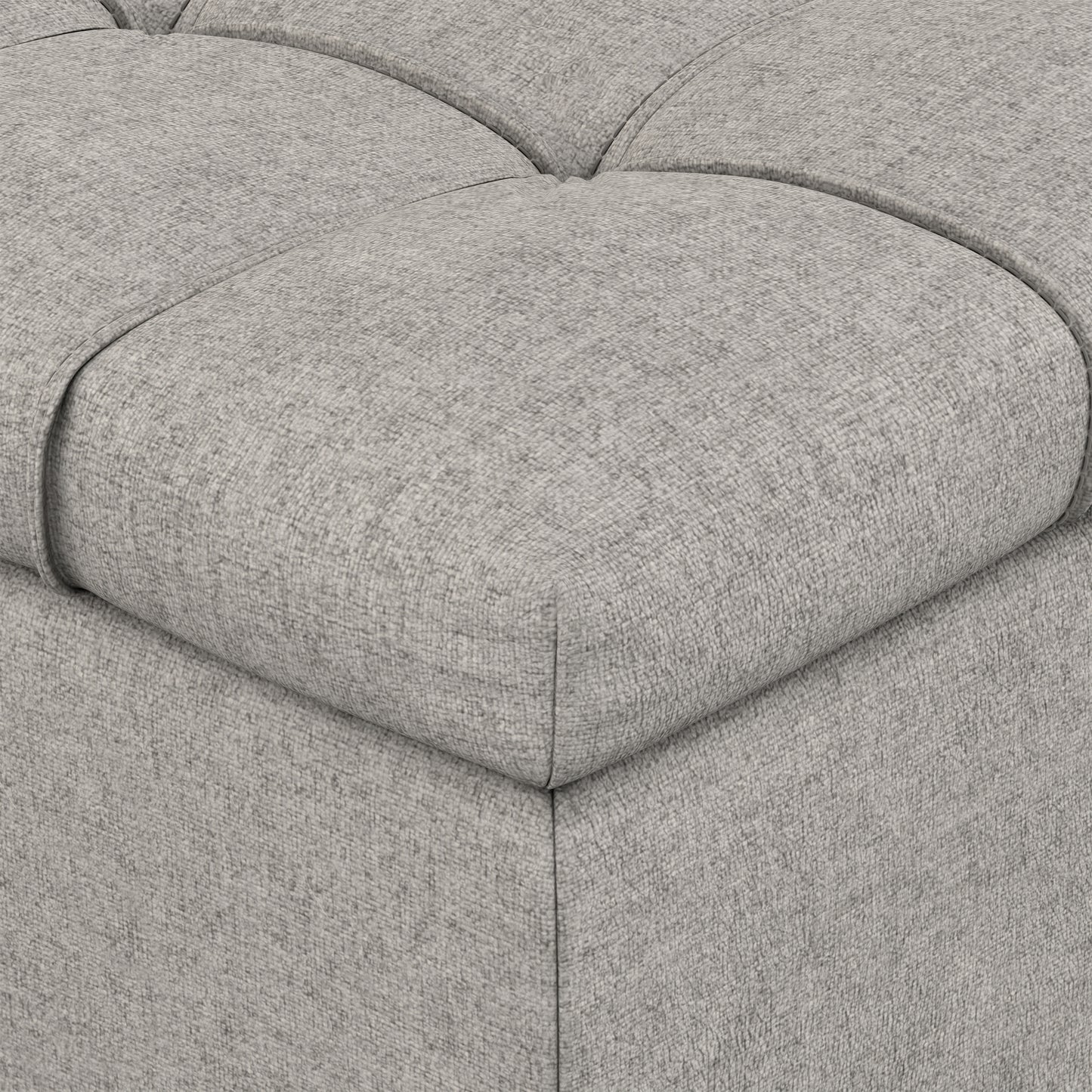 Cloud Grey Linen Style Fabric | Sienna Storage Ottoman in Linen