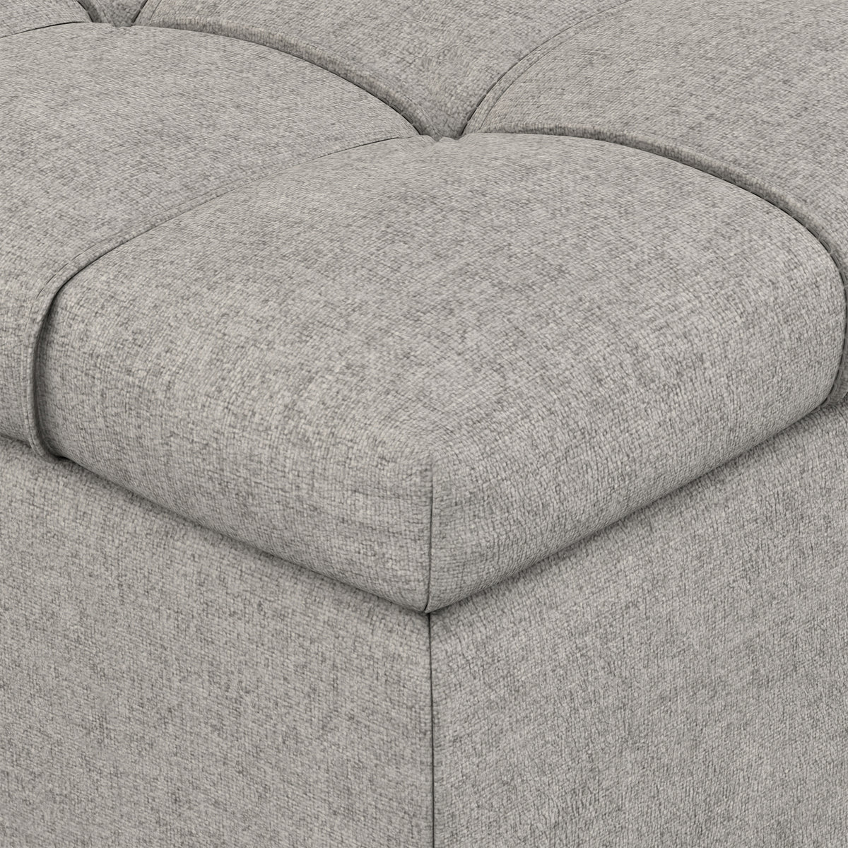 Cloud Grey Linen Style Fabric | Sienna Storage Ottoman in Linen