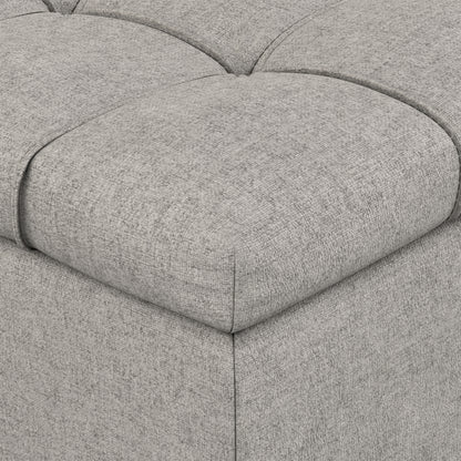 Cloud Grey Linen Style Fabric | Sienna Storage Ottoman in Linen