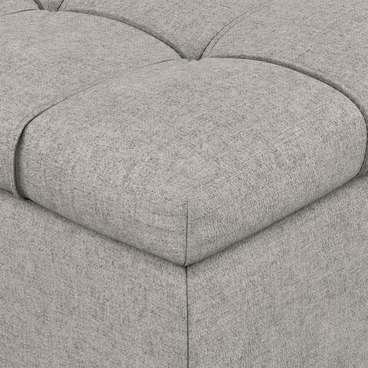 Cloud Grey Linen Style Fabric | Sienna Storage Ottoman in Linen