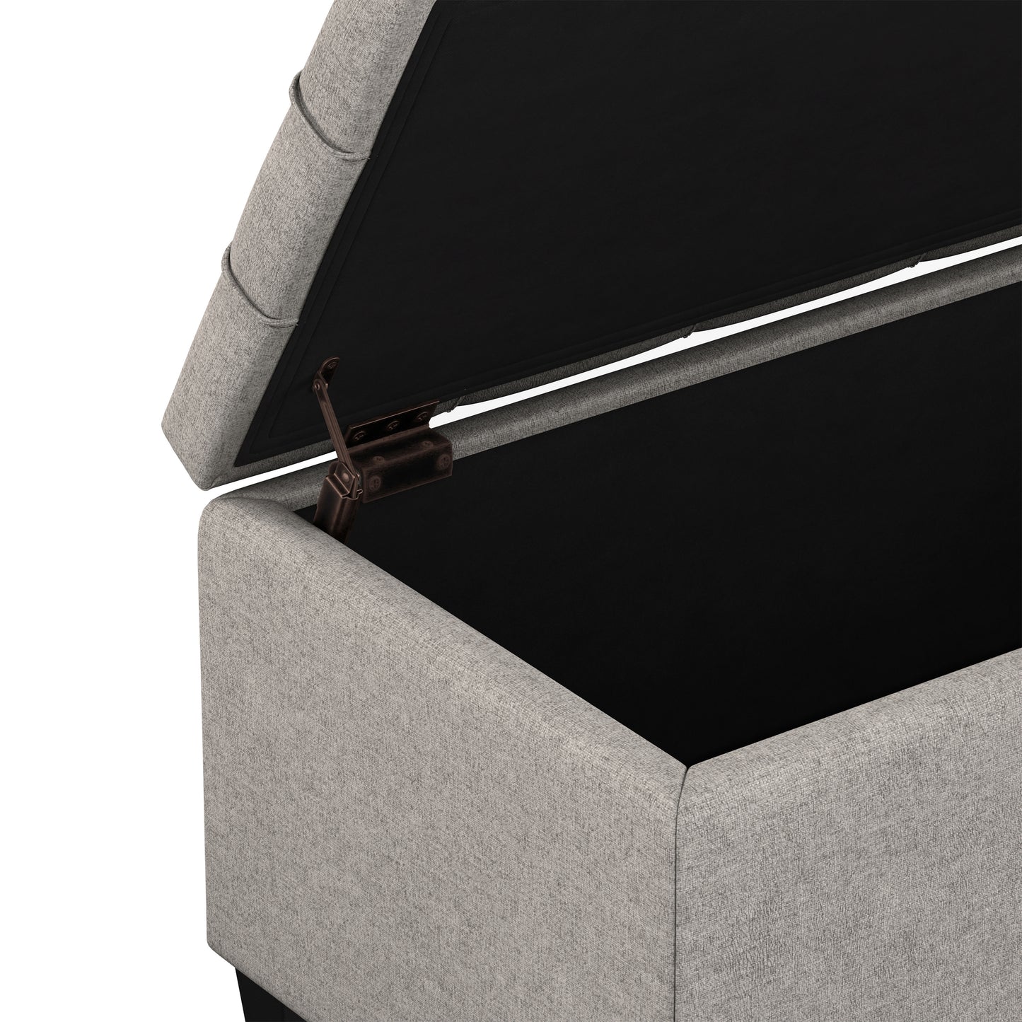 Cloud Grey Linen Style Fabric | Sienna Storage Ottoman in Linen