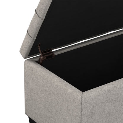 Cloud Grey Linen Style Fabric | Sienna Storage Ottoman in Linen