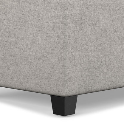 Cloud Grey Linen Style Fabric | Sienna Storage Ottoman in Linen