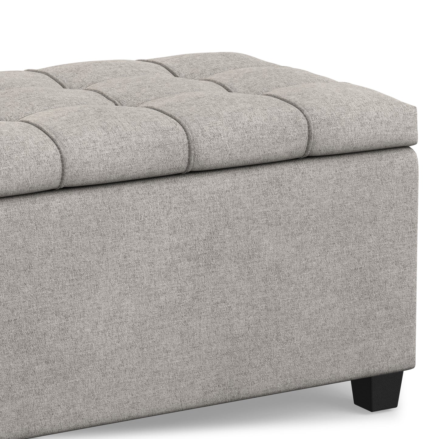 Cloud Grey Linen Style Fabric | Sienna Storage Ottoman in Linen