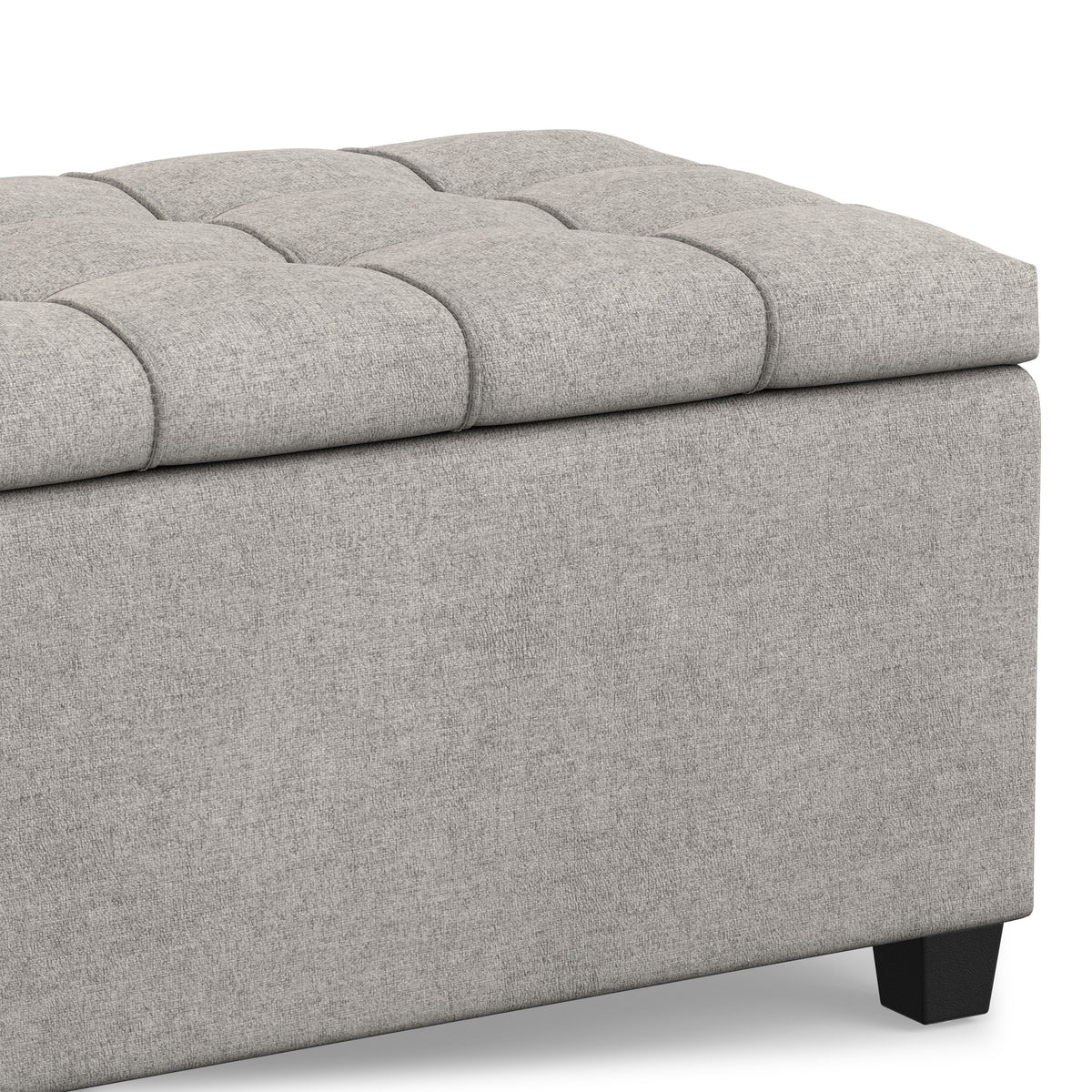Cloud Grey Linen Style Fabric | Sienna Storage Ottoman in Linen