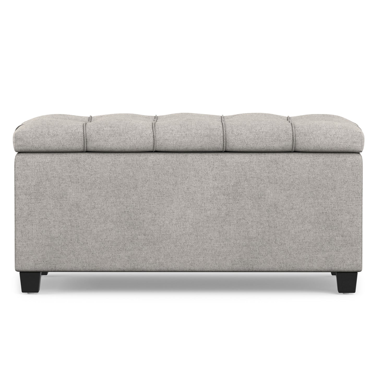 Cloud Grey Linen Style Fabric | Sienna Storage Ottoman in Linen