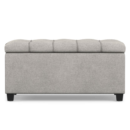 Cloud Grey Linen Style Fabric | Sienna Storage Ottoman in Linen
