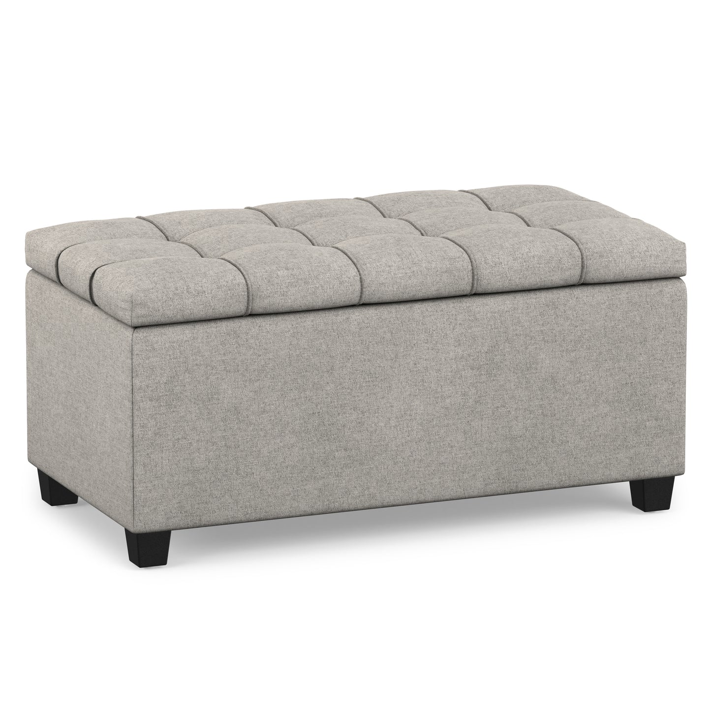 Cloud Grey Linen Style Fabric | Sienna Storage Ottoman in Linen