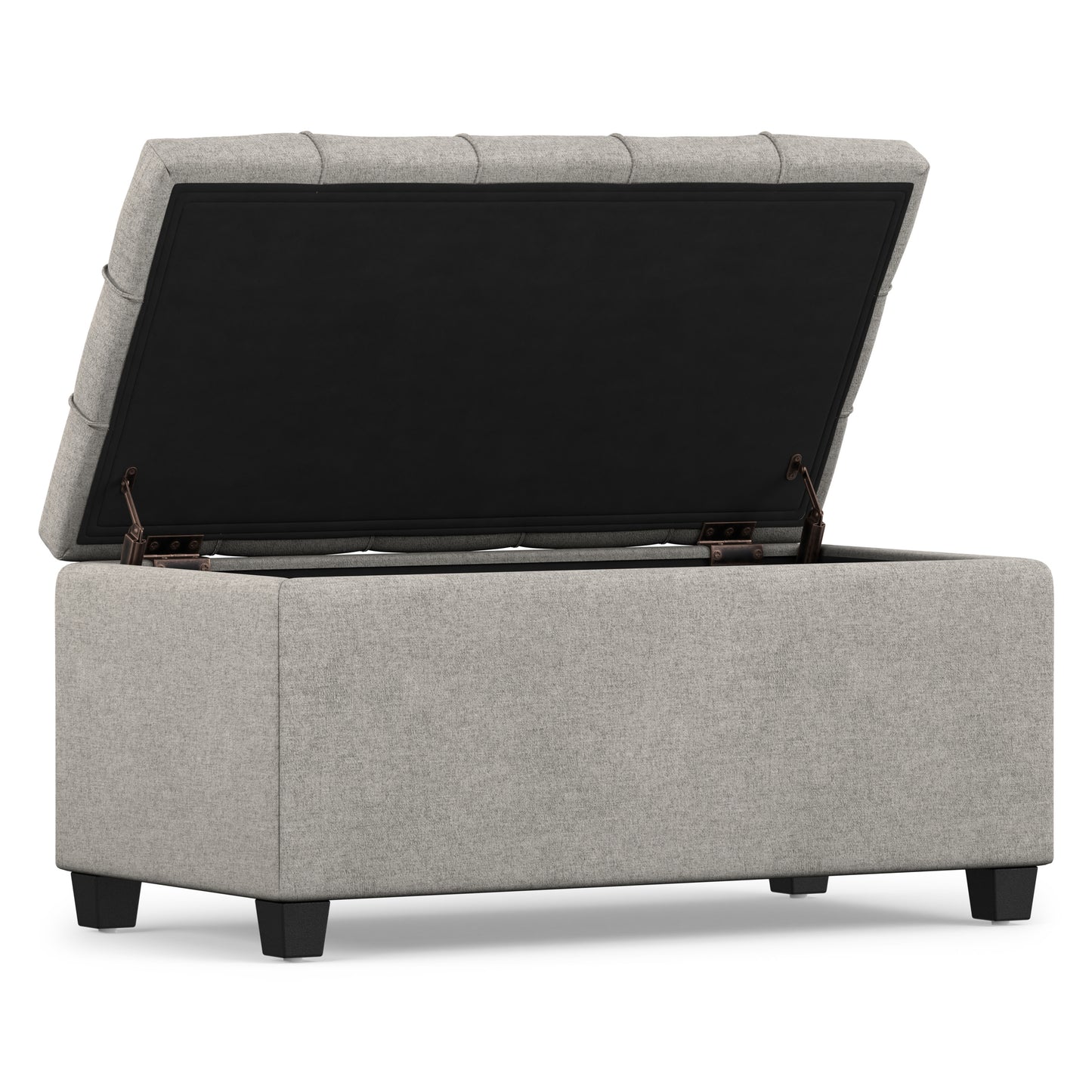 Cloud Grey Linen Style Fabric | Sienna Storage Ottoman in Linen