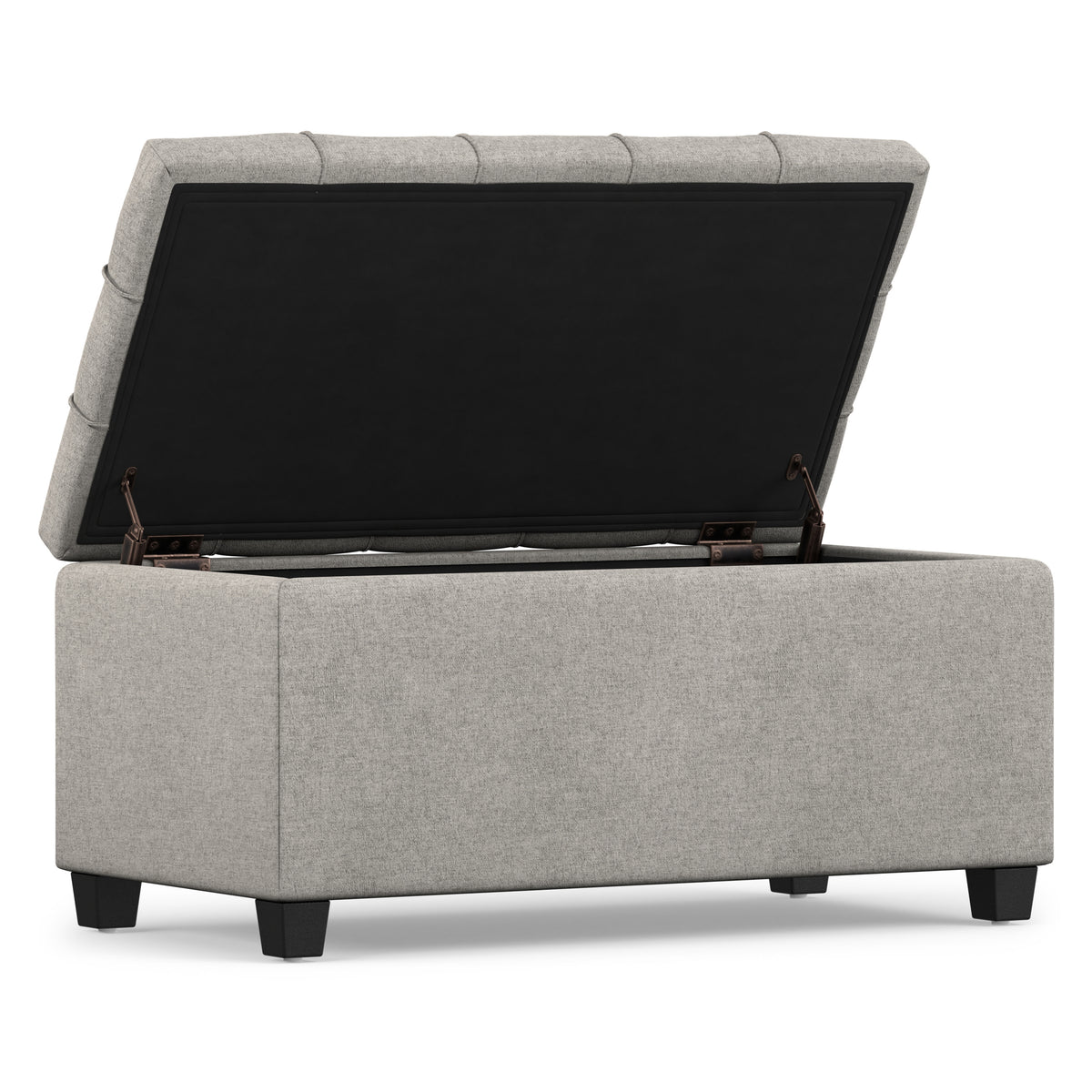 Cloud Grey Linen Style Fabric | Sienna Storage Ottoman in Linen
