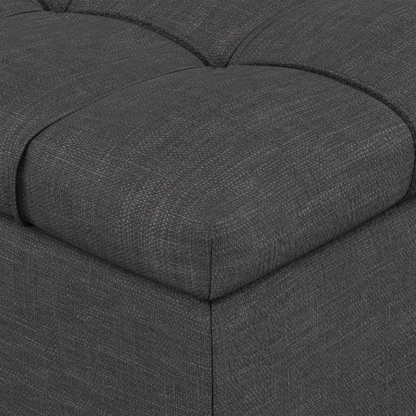 Slate Grey Linen Style Fabric | Sienna Storage Ottoman in Linen