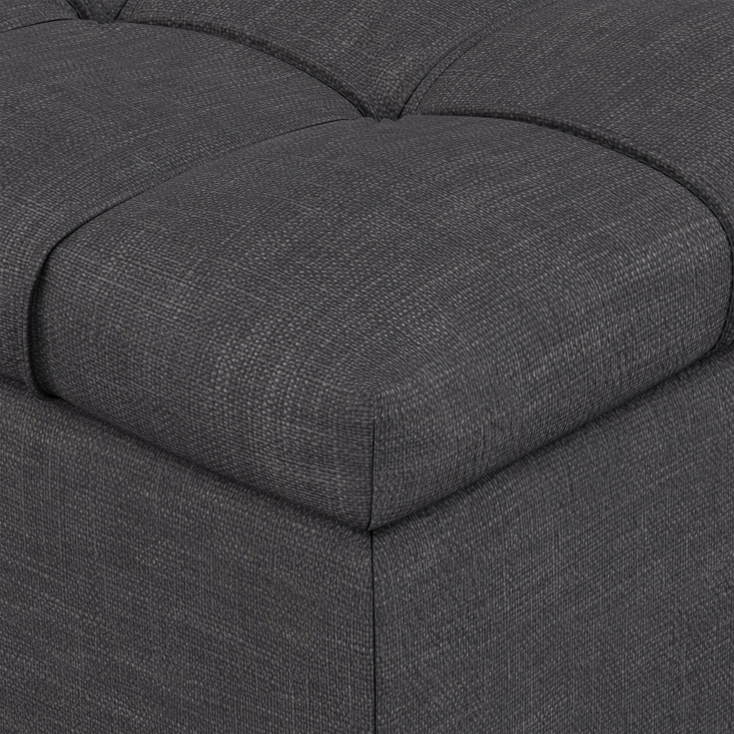 Slate Grey Linen Style Fabric | Sienna Storage Ottoman in Linen