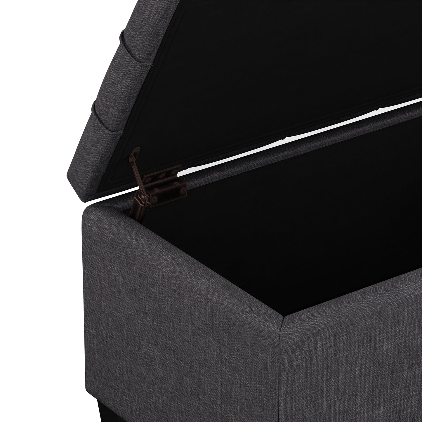 Slate Grey Linen Style Fabric | Sienna Storage Ottoman in Linen