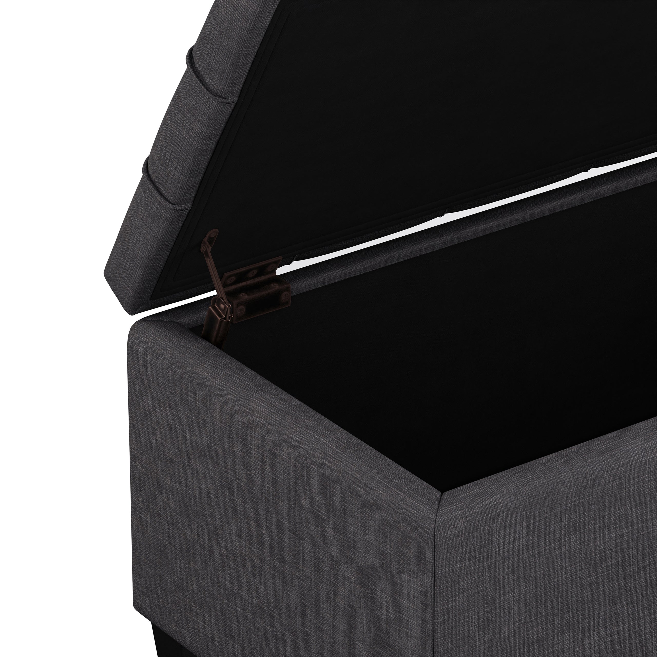 Slate Grey Linen Style Fabric | Sienna Storage Ottoman in Linen