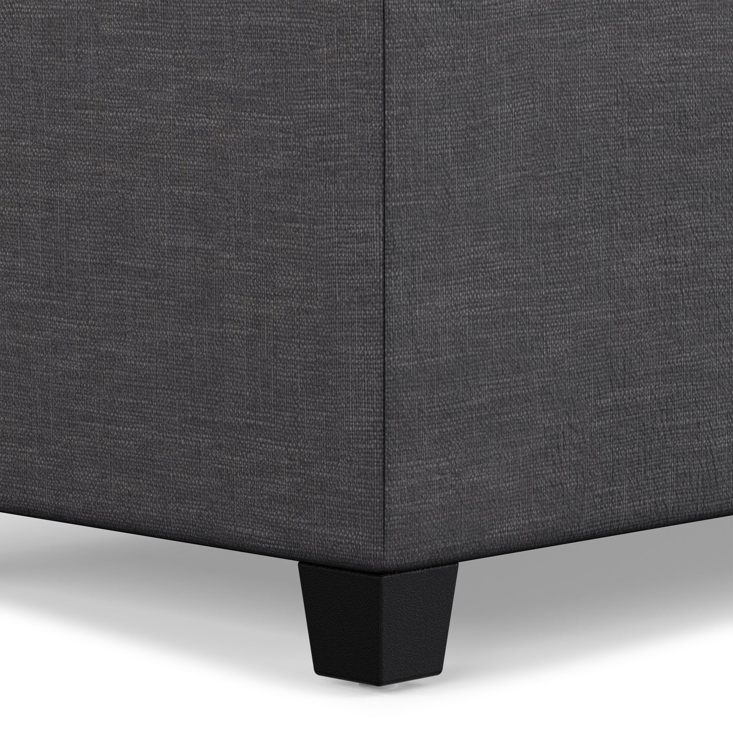 Slate Grey Linen Style Fabric | Sienna Storage Ottoman in Linen