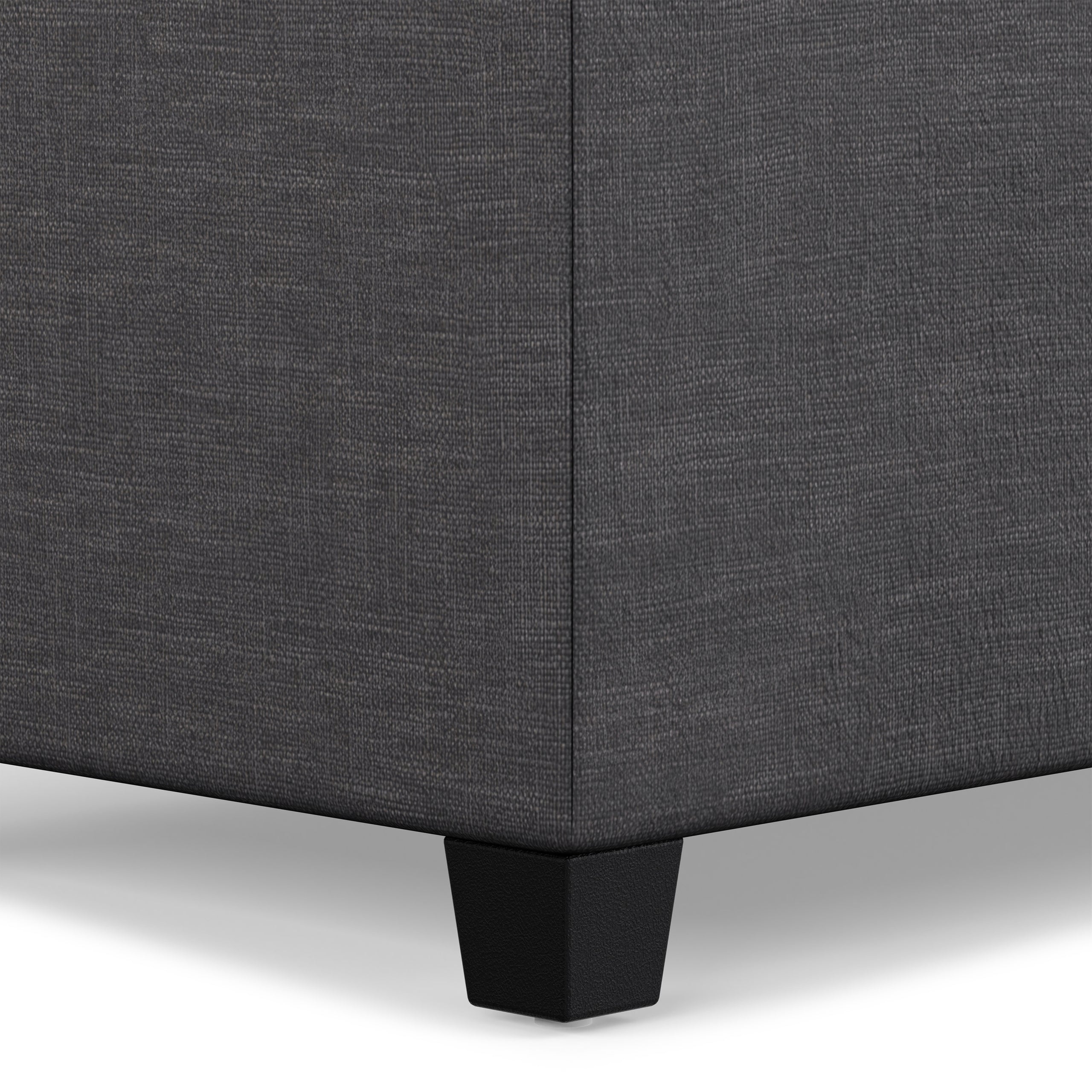 Slate Grey Linen Style Fabric | Sienna Storage Ottoman in Linen