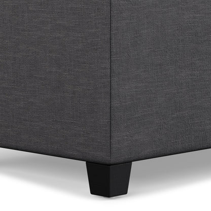 Slate Grey Linen Style Fabric | Sienna Storage Ottoman in Linen