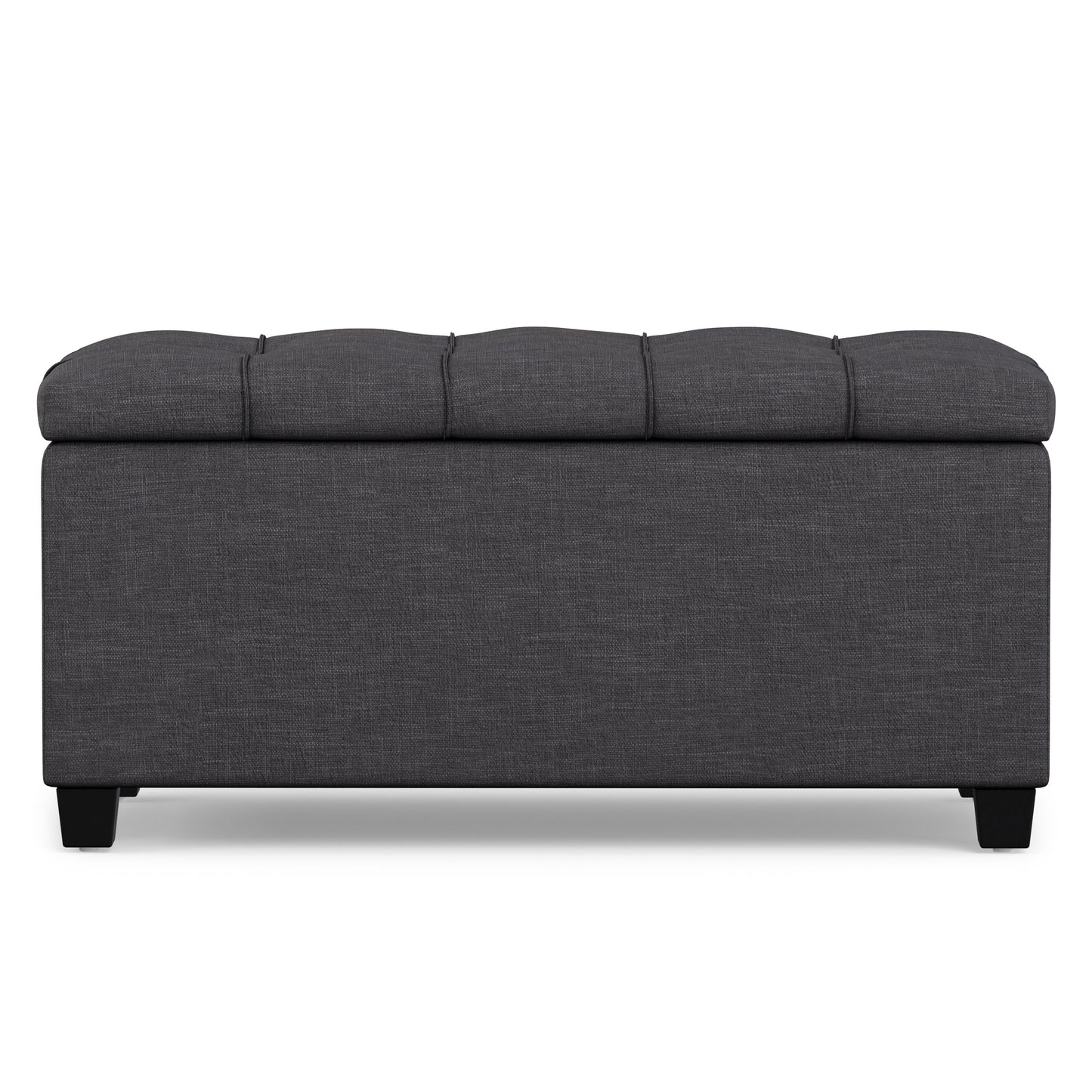 Slate Grey Linen Style Fabric | Sienna Storage Ottoman in Linen