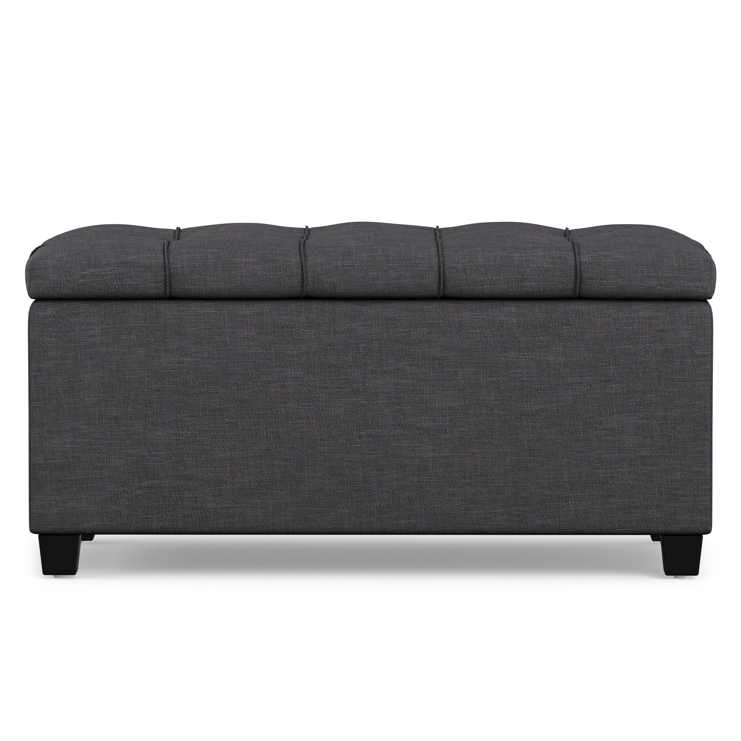 Slate Grey Linen Style Fabric | Sienna Storage Ottoman in Linen