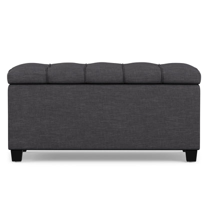 Slate Grey Linen Style Fabric | Sienna Storage Ottoman in Linen