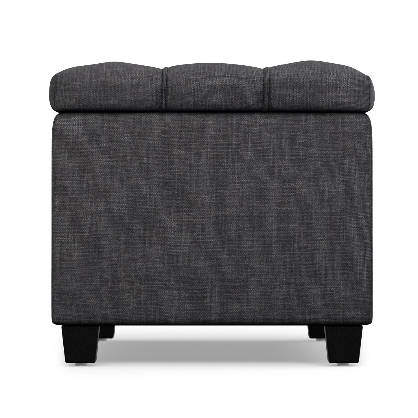 Slate Grey Linen Style Fabric | Sienna Storage Ottoman in Linen