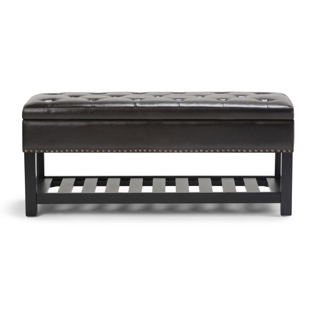 Tanners Brown Vegan Leather | Lomond Storage Ottoman Bench
