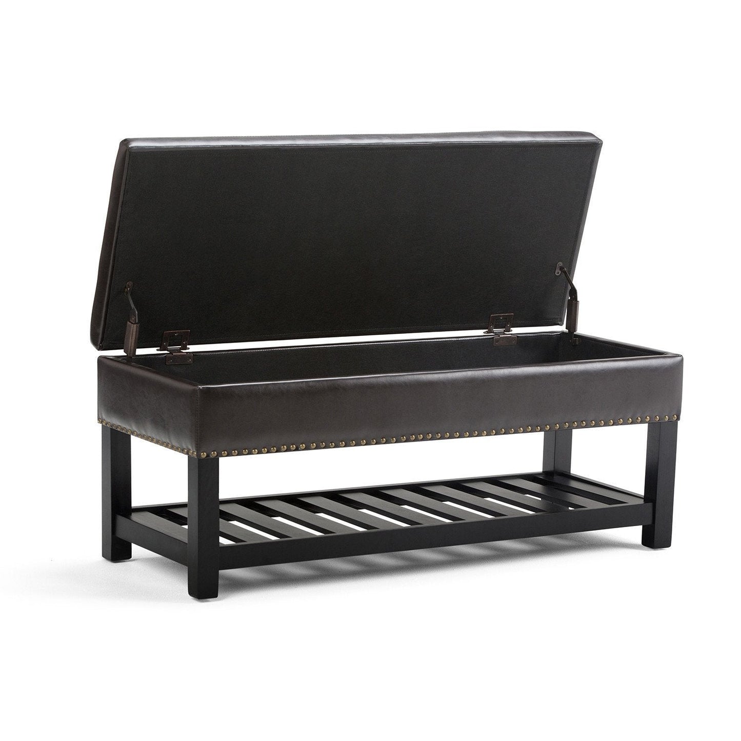 Tanners Brown Vegan Leather | Lomond Storage Ottoman Bench