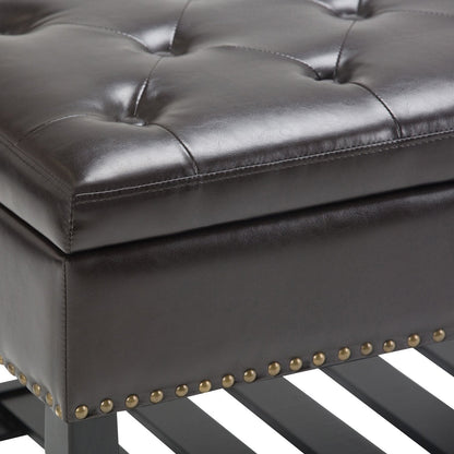 Tanners Brown Vegan Leather | Lomond Storage Ottoman Bench