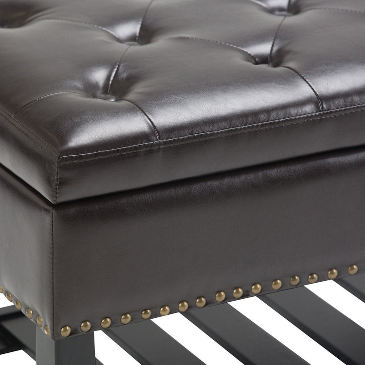Tanners Brown Vegan Leather | Lomond Storage Ottoman Bench