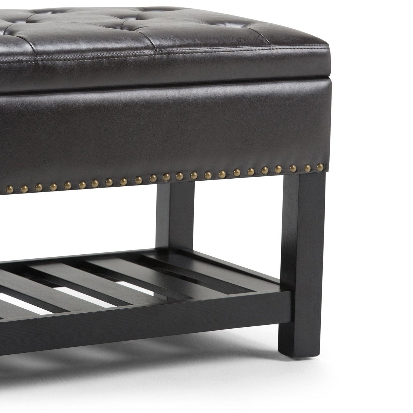 Tanners Brown Vegan Leather | Lomond Storage Ottoman Bench
