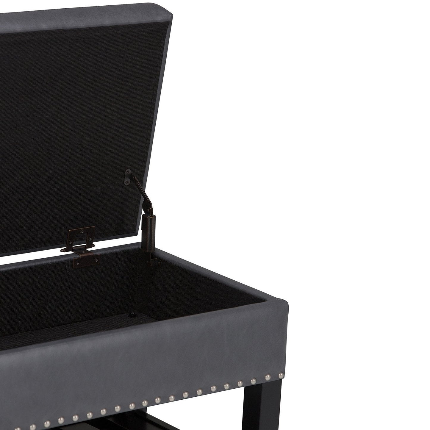Stone Grey Vegan Leather | Lomond Storage Ottoman Bench