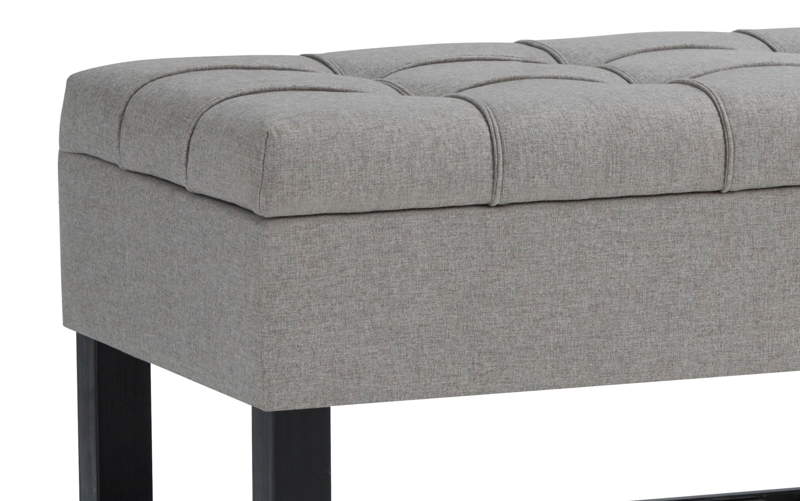 Dove Grey Linen Style Fabric | Saxon Storage Ottoman Bench