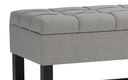 Dove Grey Linen Style Fabric | Saxon Storage Ottoman Bench