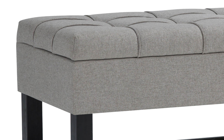 Dove Grey Linen Style Fabric | Saxon Storage Ottoman Bench